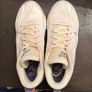 Cream and Purple Sneakers